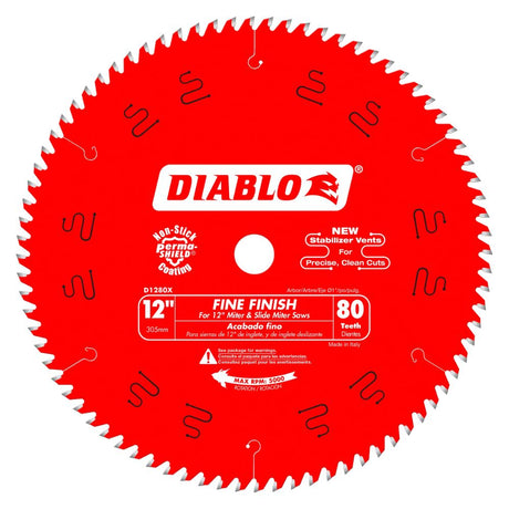 Diablo D1280X 12" x 80 Fine Finish Saw Blade