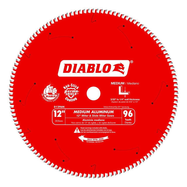 Diablo D1296N 12" x 96-Tooth Medium Aluminum Cutting Circular Saw Blade