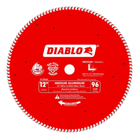 Diablo D1296N 12" x 96-Tooth Medium Aluminum Cutting Circular Saw Blade