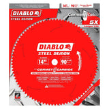 Diablo D1490CF 14" x 90TCG Steel Demon Thin Metal Cutting Blade 1" Arbor - 2