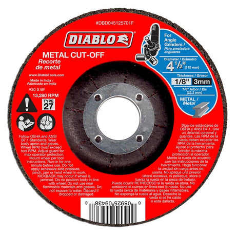 Diablo DBD045125701F 4-1/2" Metal Cut Off Disc - Type 27