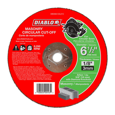 Diablo DBD065125L01C 6-1/2" Masonry Circular Cut Off Disc