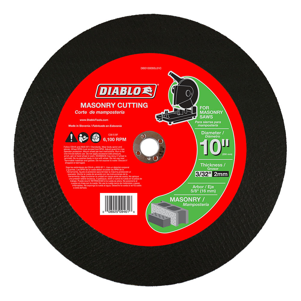 Diablo DBD100093L01C 10" Masonry Cut Off Disc