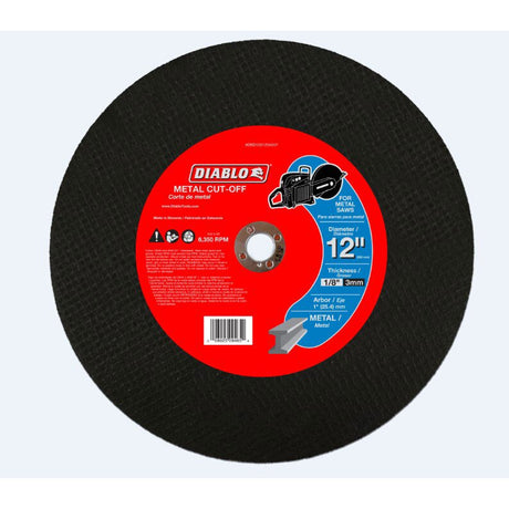 Diablo DBD120125A01F 12" Metal High Speed Cut Off Disc 1"