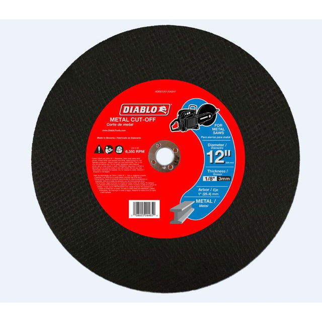 Diablo DBD120125A01F 12" Metal High Speed Cut Off Disc 1"