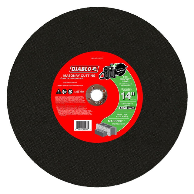 Diablo DBD140125A01C 14" Masonry High Speed Cut Off Disc 1"