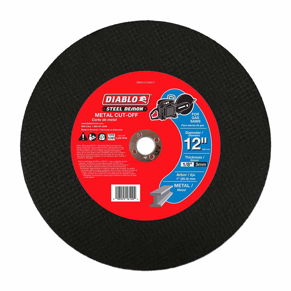 Diablo DBDS12125A01F Steel Demon 12" Metal High Speed Cut Off Disc 1"