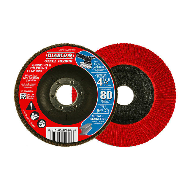 Diablo DCX045040N01F 4-1/2" Steel Demon Flap Disc 40 Grit - Type 29