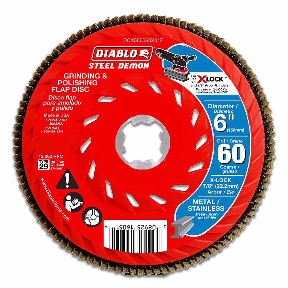 Diablo DCX060060X01F 6" 60-Grit Flap Disc for X-Lock and All Grinders