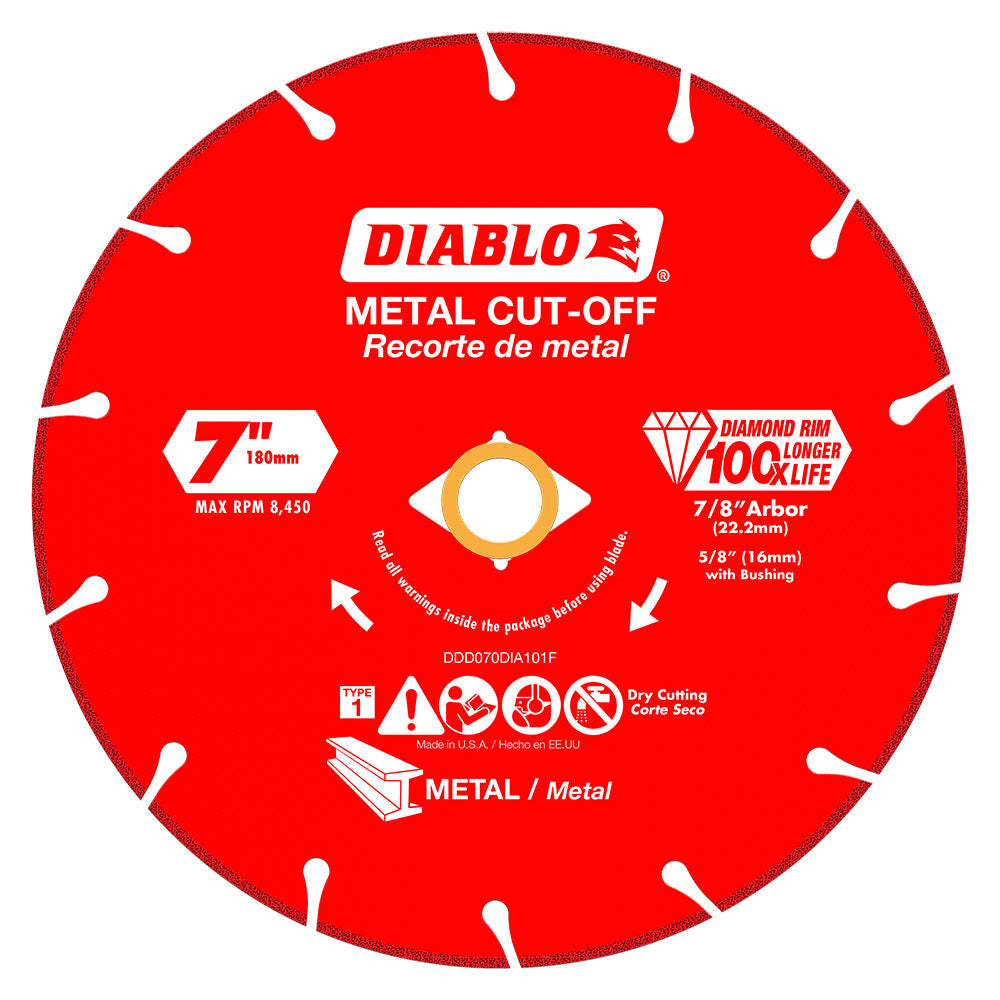 Diablo DDD070DIA101F 7" Diamond Metal Cut-Off Blade