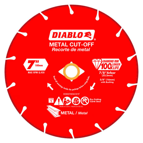 Diablo DDD070DIA101F 7" Diamond Metal Cut-Off Blade