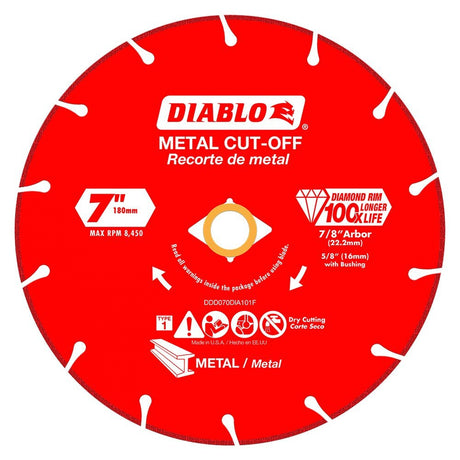 Diablo DDD070DIA101F 7" Diamond Metal Cut-Off Blade