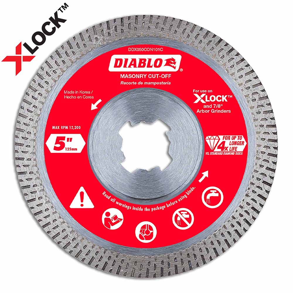 Diablo DDX050CON101C 5" Diamond Continuous Masonry Cut-Off with X-LOCK arbor