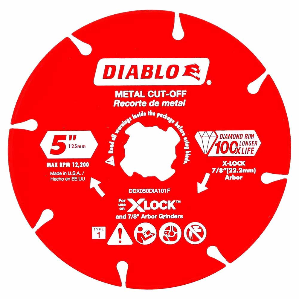 Diablo DDX050DIA101F 5" Diamond Rimmed Disc for Metal Cutting with X-Lock and All Grinders