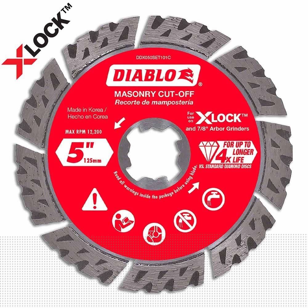 Diablo DDX050SET101C 5" Diamond Segmented Turbo Masonry Cut-Off with X-LOCK arbor