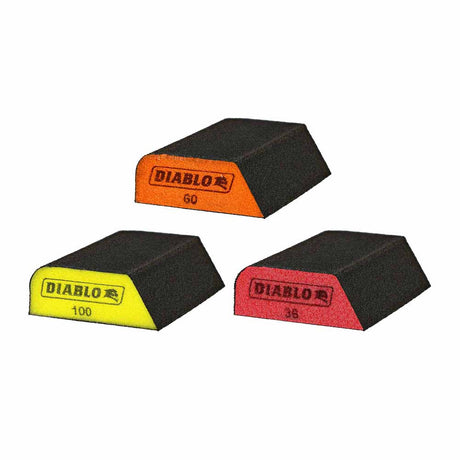 Diablo DFBCOMBAST03G Dual-Edge Assorted Pack Sanding Sponge (3-Piece)