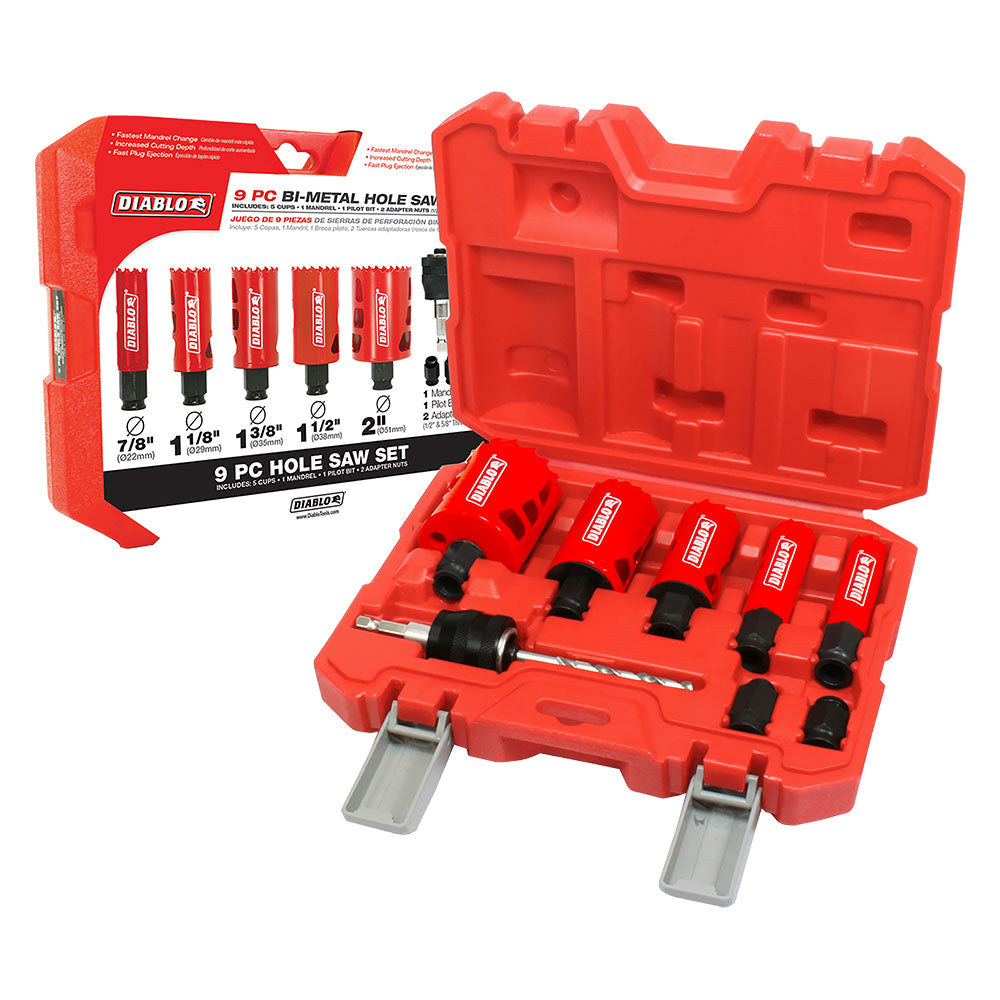 Diablo DHS09SGP 9 Pc General Purpose Bi-Metal Hole Saw Set