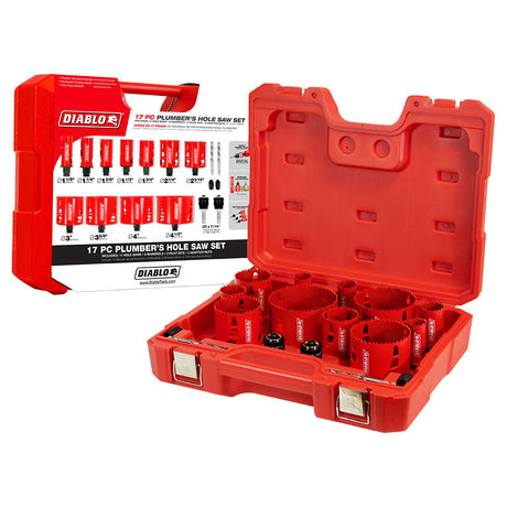 Diablo DHS17SPL 17 Pc Plumber's Bi-Metal Hole Saw Set