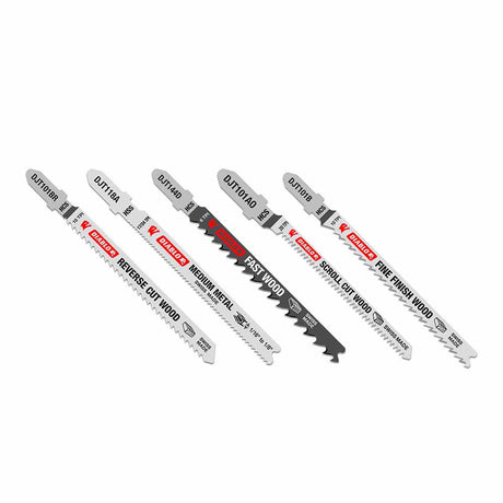 Diablo DJT5S 5pc High Carbon Steel/High Speed Steel T-Shank Jig Saw Blade Set for Wood & Metal (5-Piece)