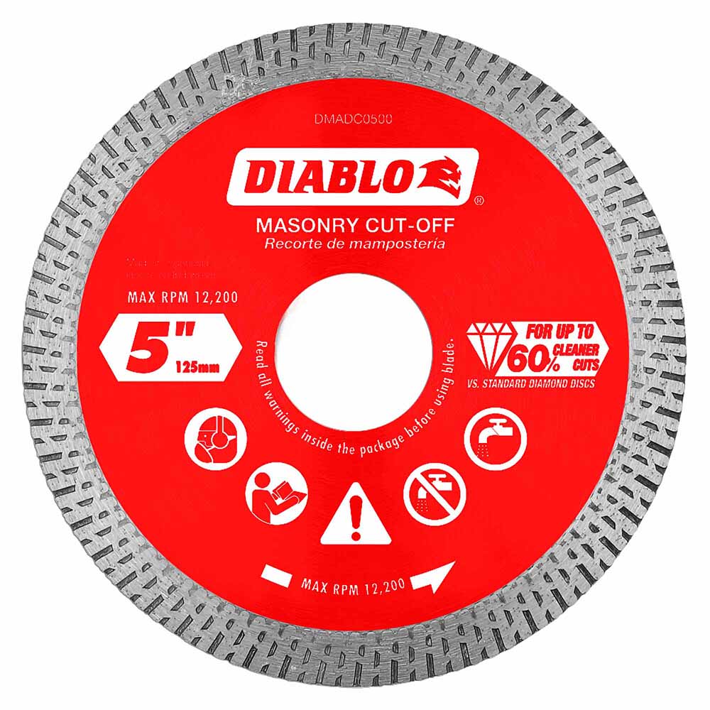 Diablo DMADC0500 5" Diamond Continuous Rim Cut-Off DiscsÂ for Masonry