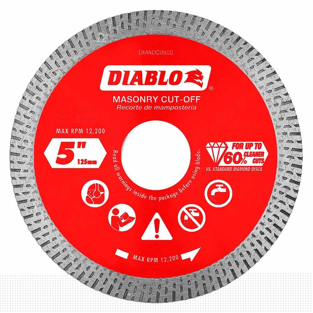 Diablo DMADC0500 5" Diamond Continuous Rim Cut-Off DiscsÂ for Masonry