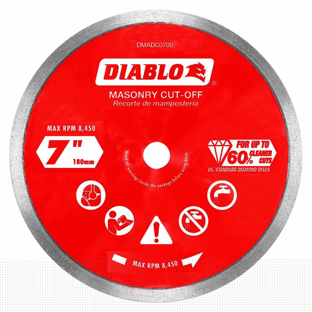 Diablo DMADC0700 7" Diamond Continuous Rim Cut-Off DiscsÂ for Masonry