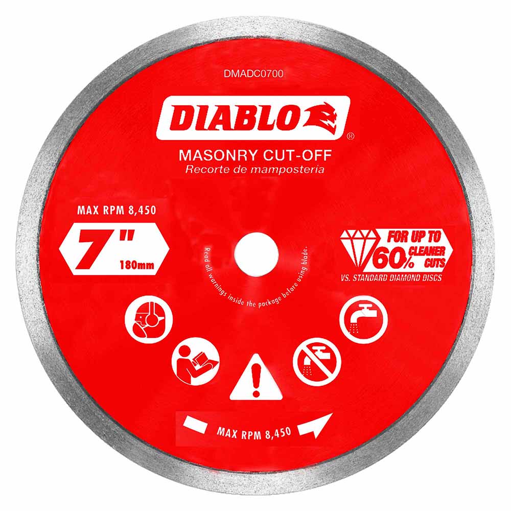 Diablo DMADC0700 7" Diamond Continuous Rim Cut-Off DiscsÂ for Masonry