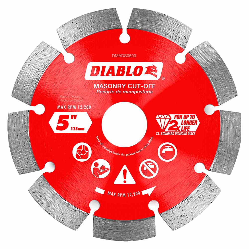 Diablo DMADS0500 5" Diamond Segmented Cut-Off Discs for Masonry