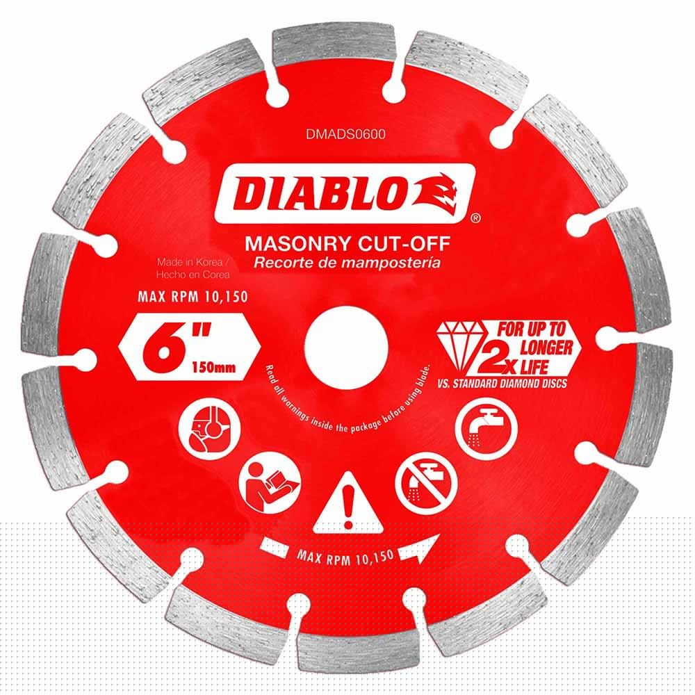 Diablo DMADS0600 6" Diamond Segmented Cut-Off Discs for Masonry