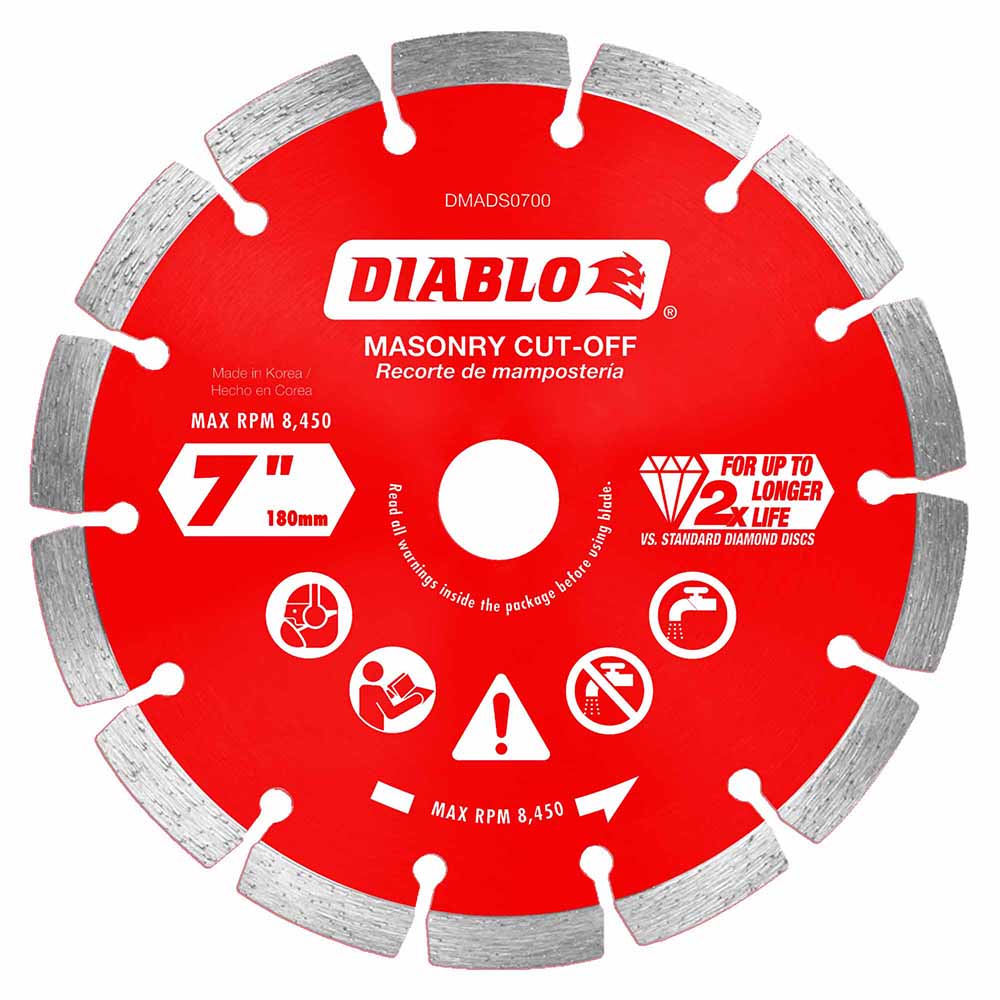 Diablo DMADS0700 7" Diamond Segmented Cut-Off Discs for Masonry