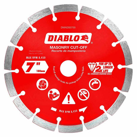 Diablo DMADS0700 7" Diamond Segmented Cut-Off Discs for Masonry