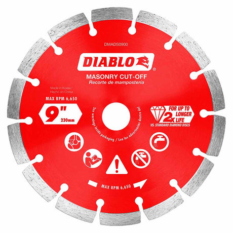 Diablo DMADS0900 9" Diamond Segmented Cut-Off Discs for Masonry