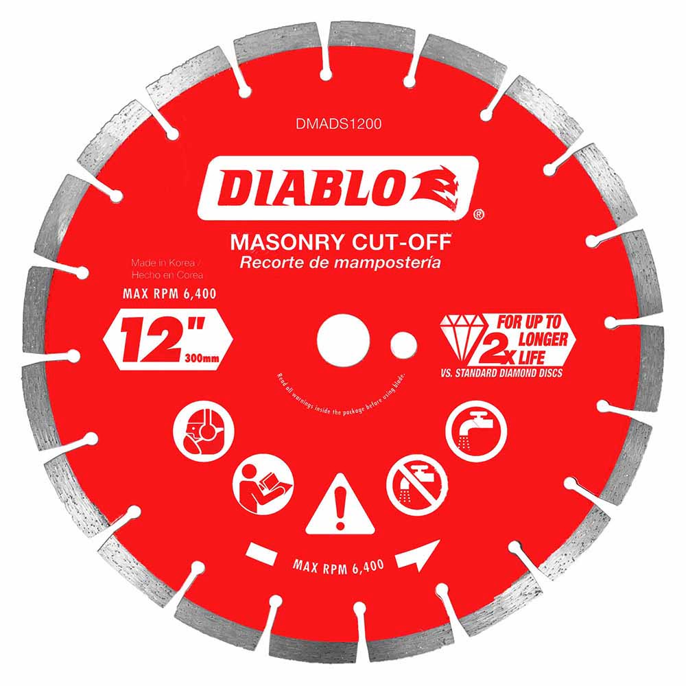 Diablo DMADS1200 12" Diamond Segmented Cut-Off Discs for Masonry