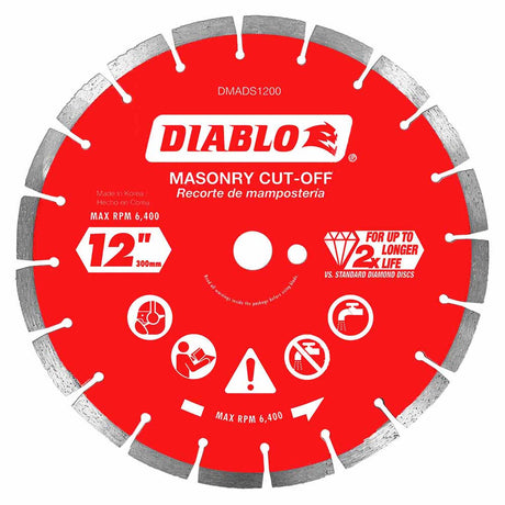 Diablo DMADS1200 12" Diamond Segmented Cut-Off Discs for Masonry