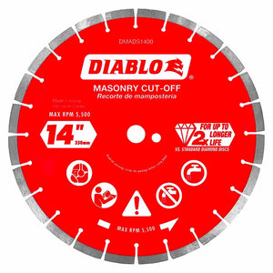 Diablo DMADS1400 14" Diamond Segmented Cut-Off Discs for Masonry