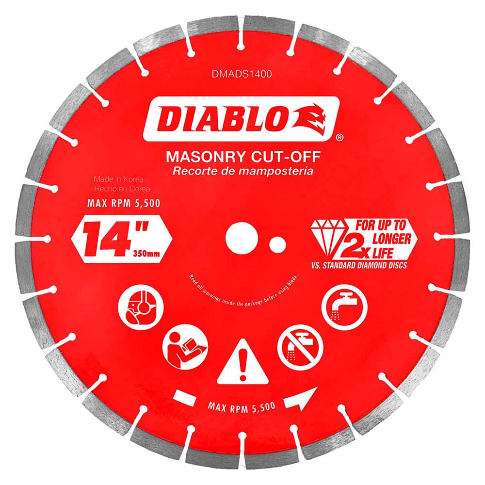 Diablo DMADS1400 14" Diamond Segmented Cut-Off Discs for Masonry