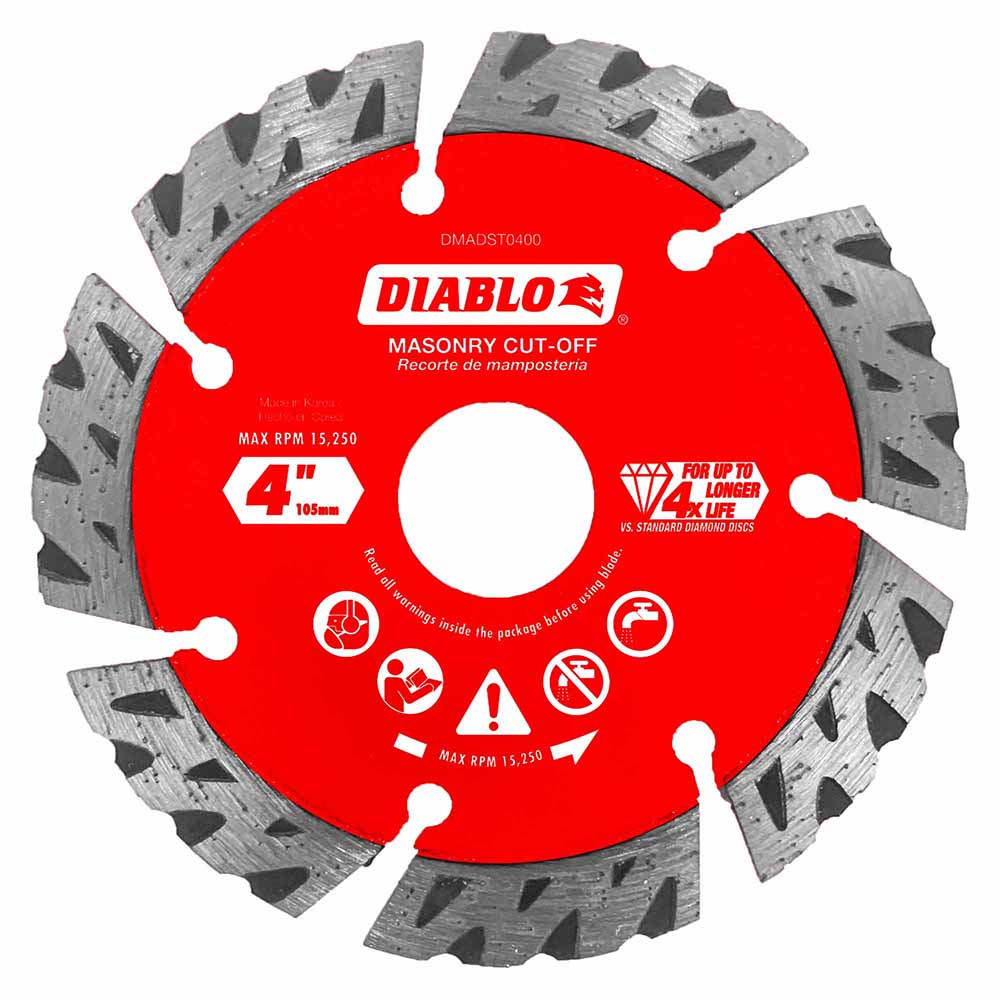 Diablo DMADST0400 4" Diamond Segmented Turbo Cut-Off Discs for Masonry