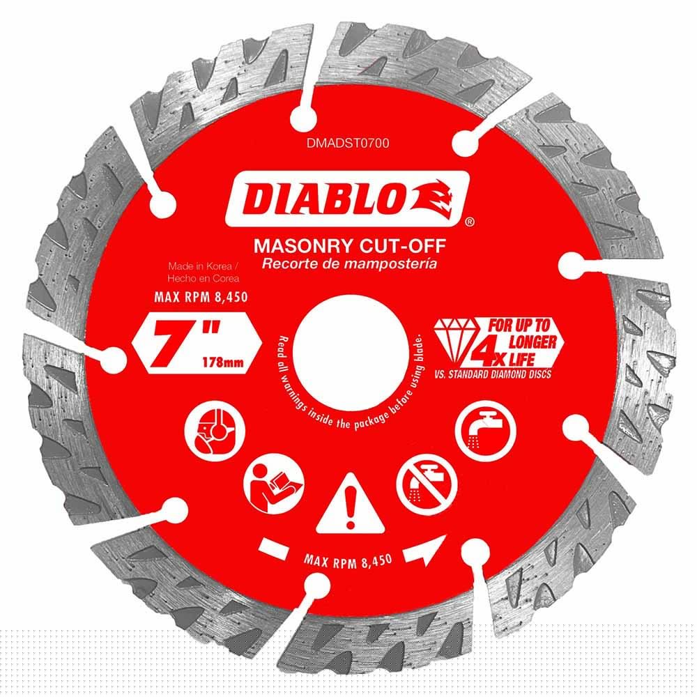 Diablo DMADST0700 7" Diamond Segmented Cut-Off Discs Blade for Masonry