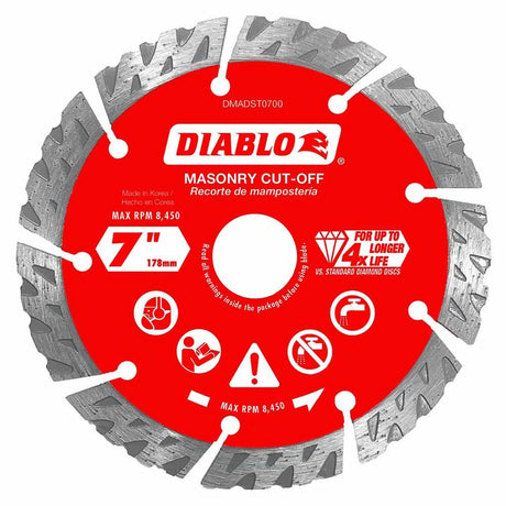 Diablo DMADST0700 7" Diamond Segmented Cut-Off Discs Blade for Masonry