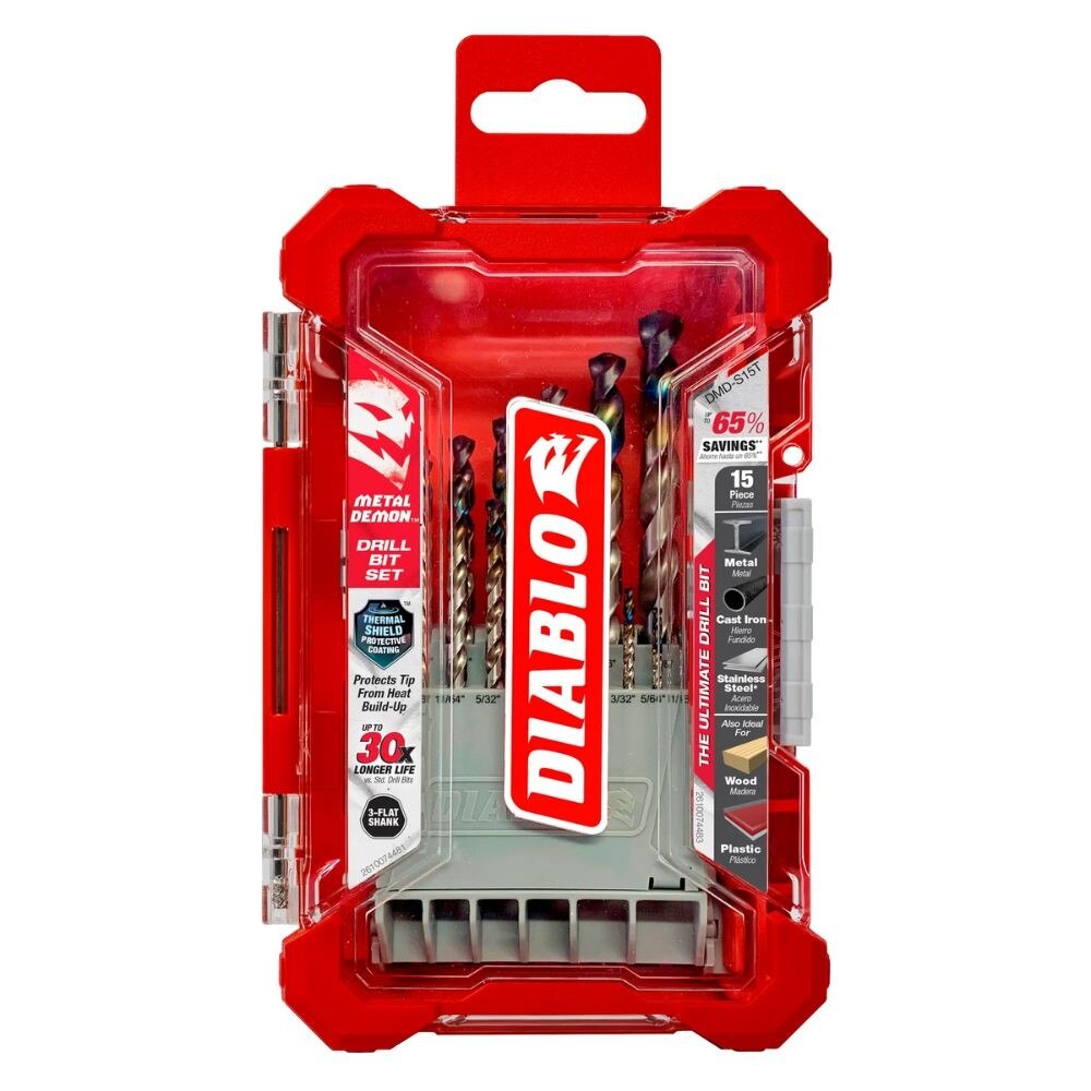Diablo DMD-S15T 15-Piece Metal Demon Drill Bits Set for Mild, Hardened and Stainless Steels - 3