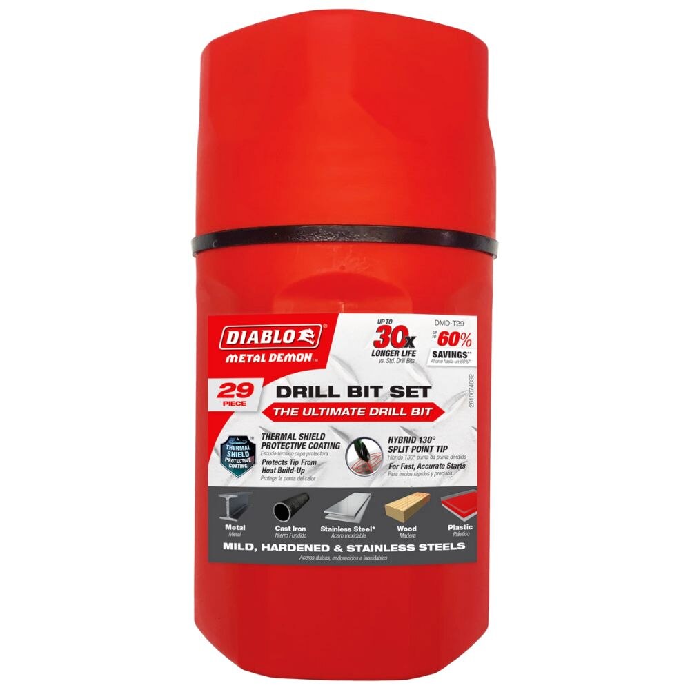 Diablo DMD-T29 29-Piece Metal Demon Drill Bits Set for Mild, Hardened and Stainless Steels - 3