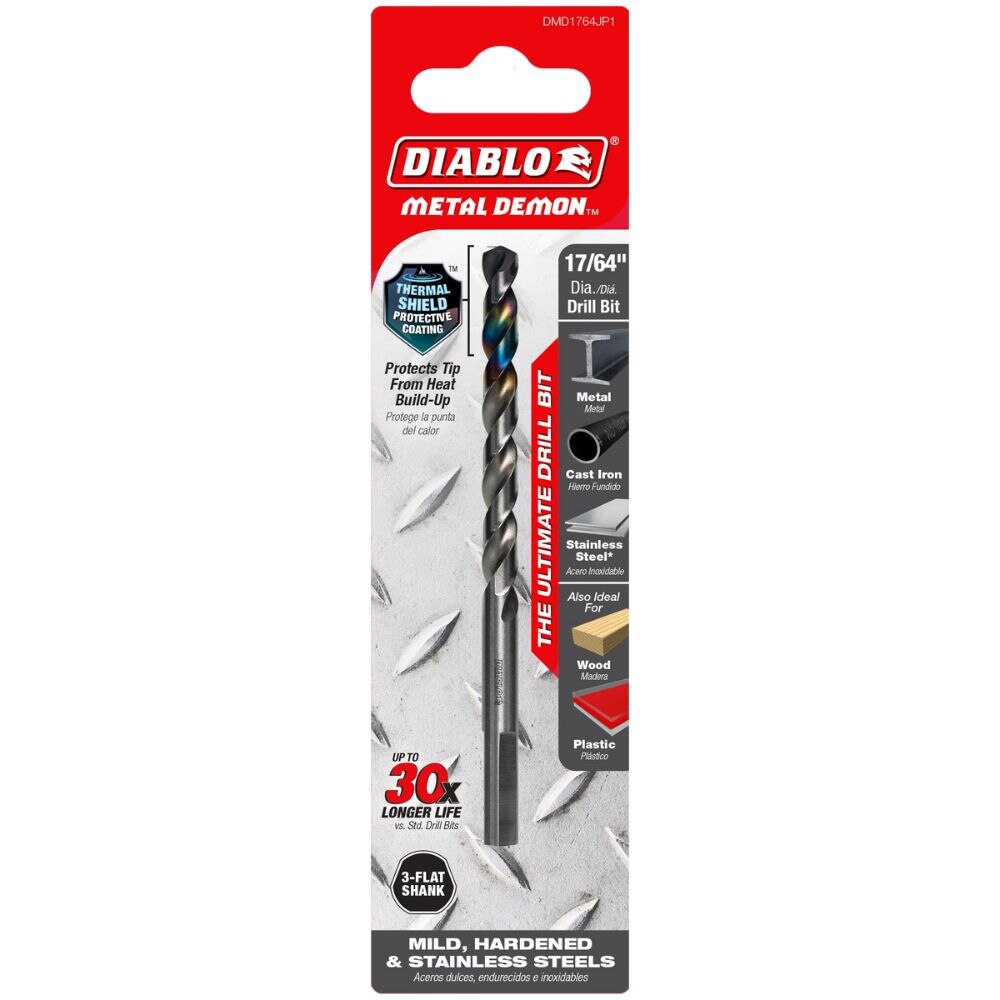 Diablo DMD1764JP1 17/64" Metal Demon Drill Bit for Mild, Hardened and Stainless Steels - 3