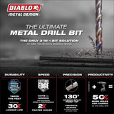 Diablo DMD2164JP1 21/64" Metal Demon Drill Bit for Mild, Hardened and Stainless Steels - 2