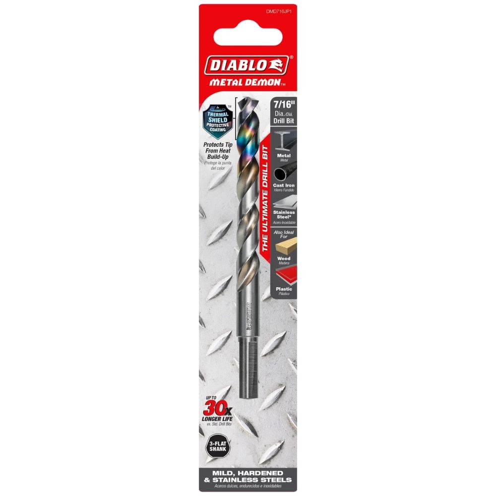 Diablo DMD716JP1 7/16" Metal Demon Drill Bit for Mild, Hardened and Stainless Steels - 3