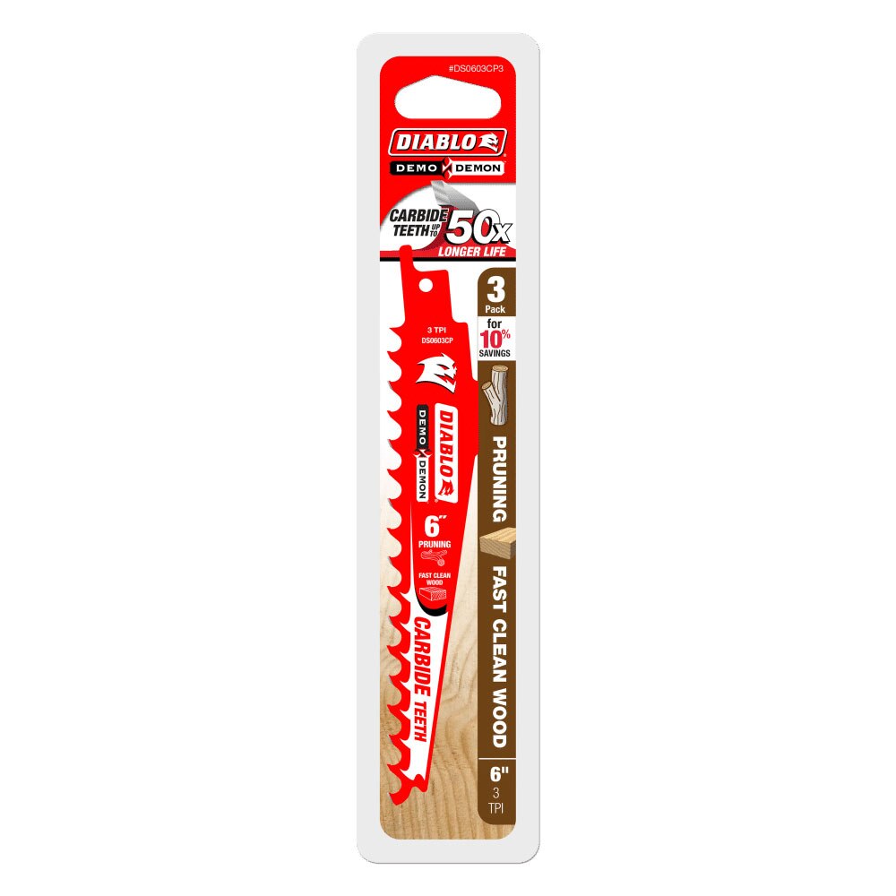 Diablo DS0603CP3 6" Carbide Tipped Pruning and Clean Wood Blade, 3 Pack - 2