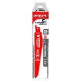 Diablo DS0608BFD25 6" Bi-Metal Recip Blade for Thick Metal/Demolition, 25 Pack - 2