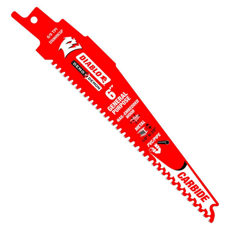 Diablo DS0609CGP3 6" Demo Demon Carbide General Purpose Recip (3 pk)