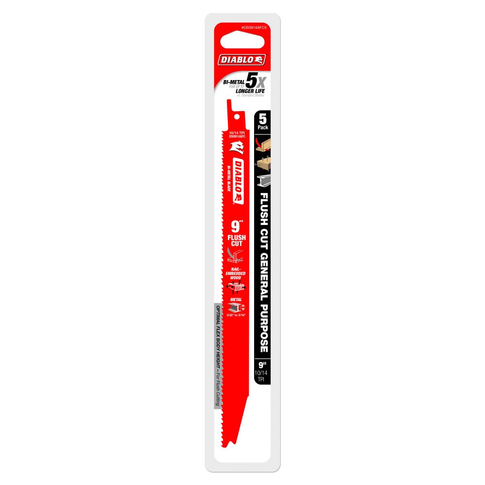 Diablo DS0914AFC5 9" Flush Cut Recip Blade, 5 Pack - 2