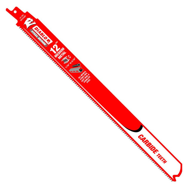 Diablo DS1210CF3 12" Steel Demon Carbide Recip Blades - Medium Metal Cutting, 3 Pack