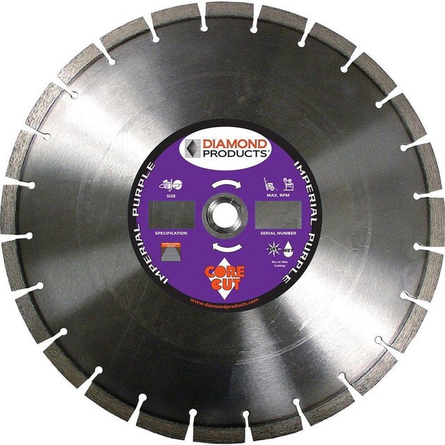 Diamond Products 78976 14" Imperial Purple High Speed Dry Segmented Rim Diamond Blade HI14125U